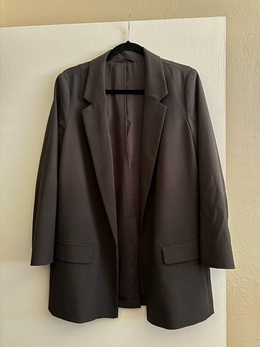 All Saints Charcoal Open-Front Blazer Jacket